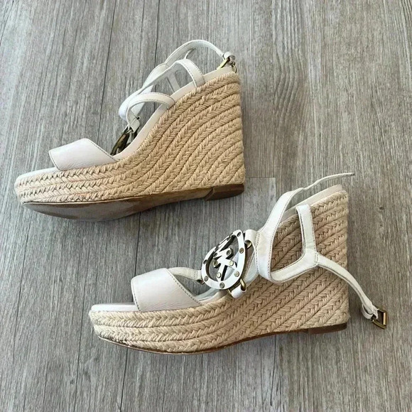 Womens Michael Kors White Wedges - 6 - Picture 5 of 10